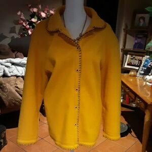 Alfred Dunner Mustard Teddy Jacket